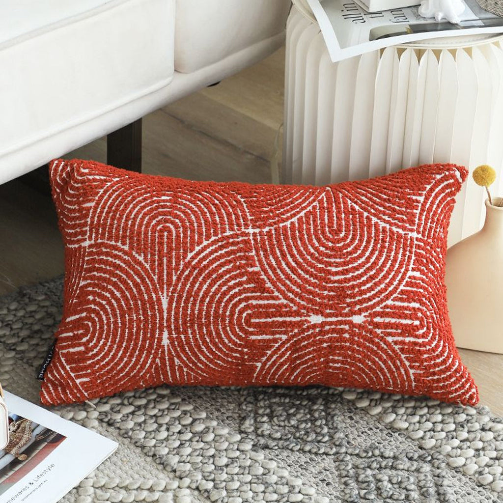 SOGA 2X 30cm Cinnabar Pillow Perfect Burnt Indoor/Outdoor Corded Throw Orange Set Lumbar Throw Pillow