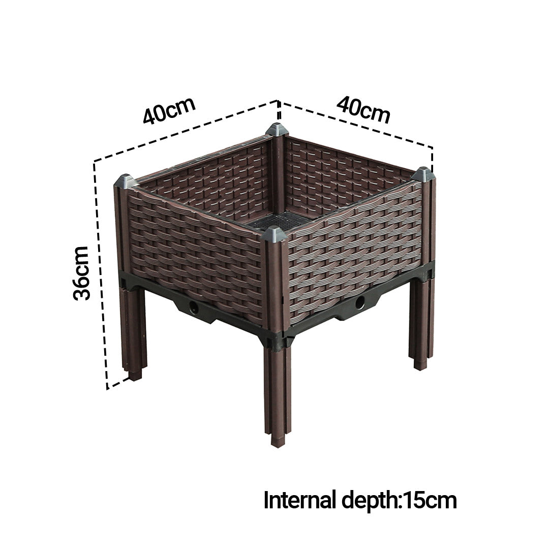 Raised Herb & Flower Planter | 40 cm, Dark Brown