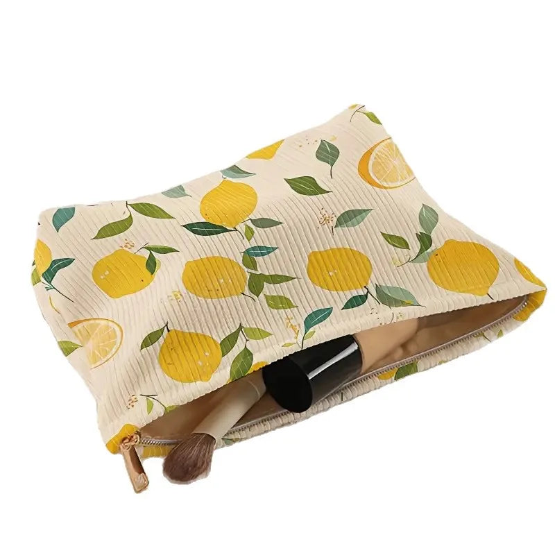 Citrus Corduroy Makeup Pouch