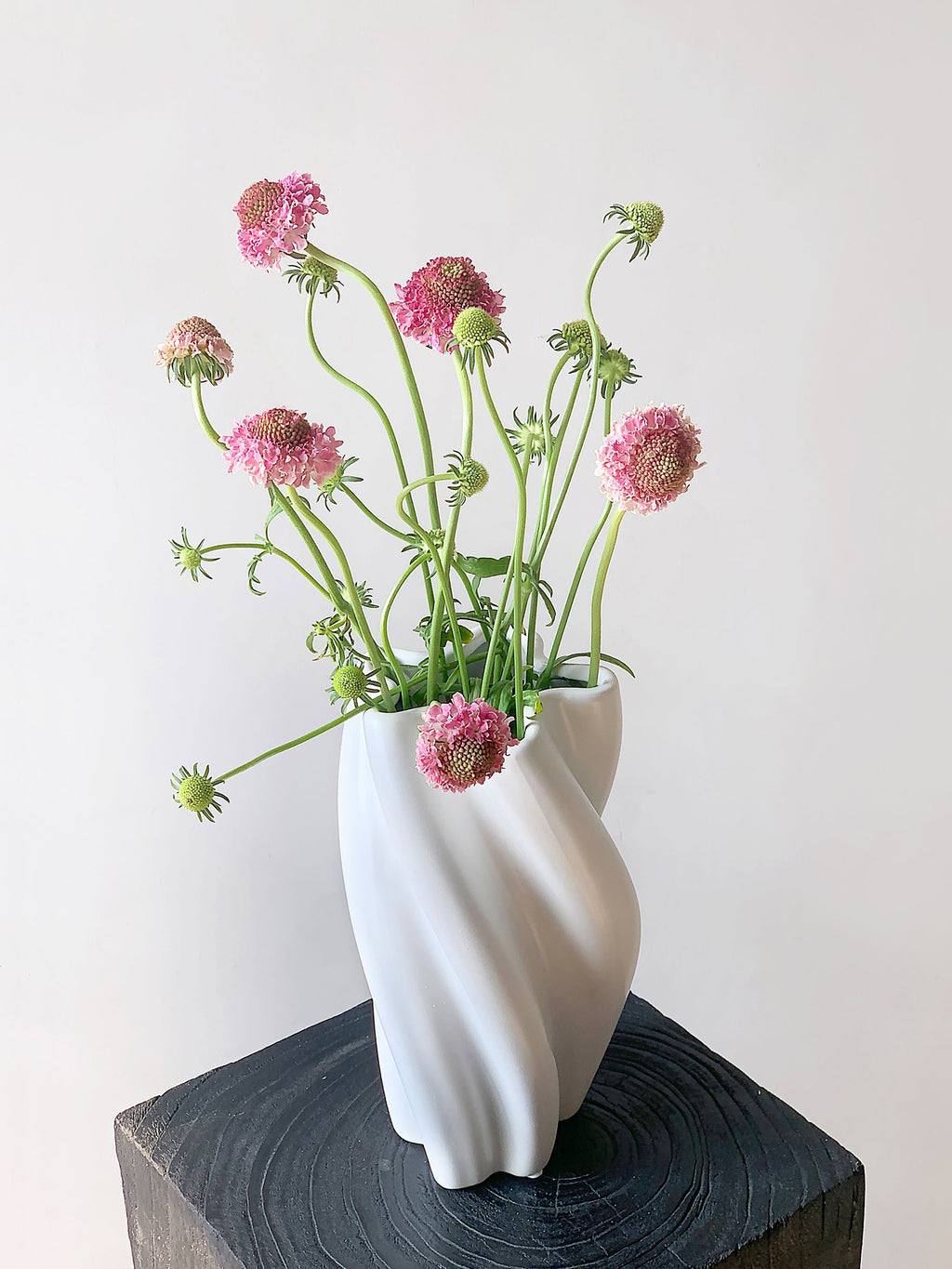 Sculptural White Ceramic Vase | 26 cm