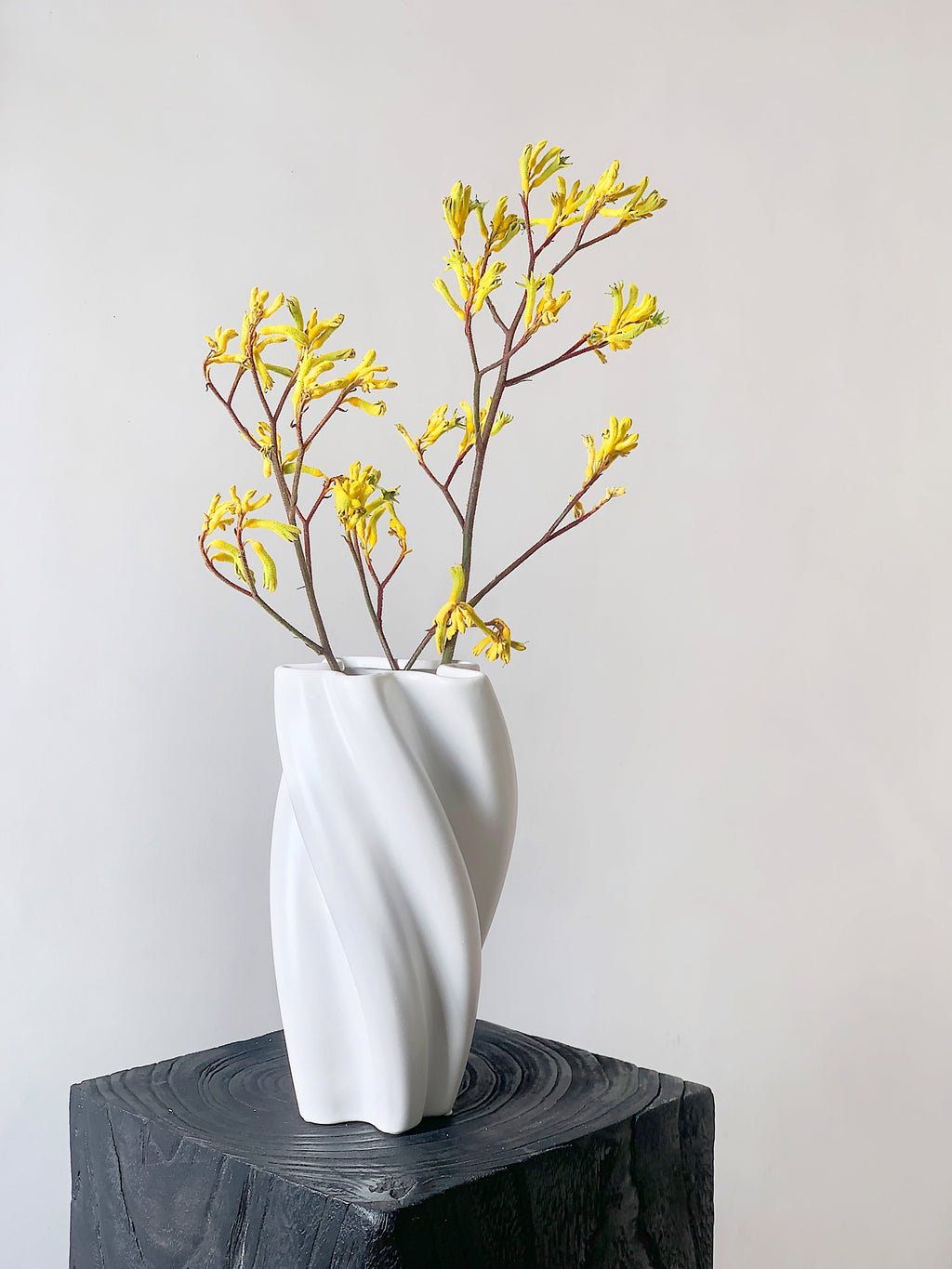 Sculptural White Ceramic Vase | 26 cm