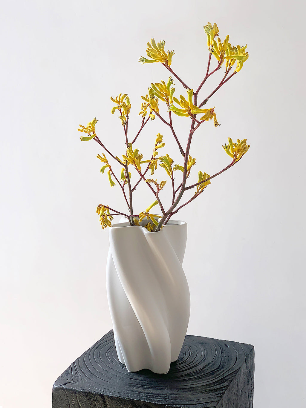Sculptural White Ceramic Vase | 26 cm