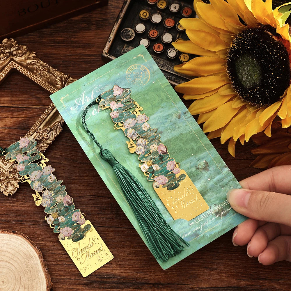 Artful Metal Bookmark with Tassel