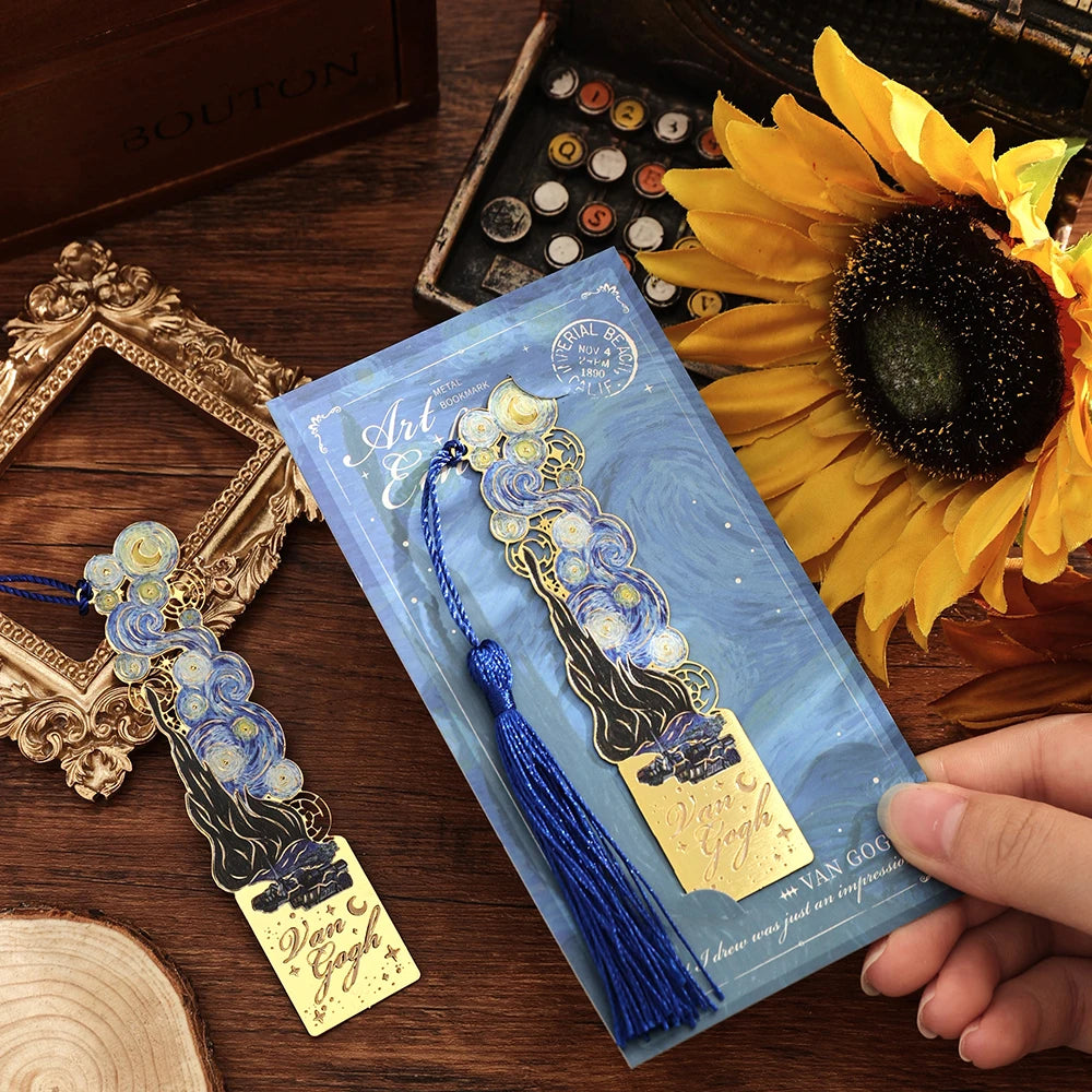 Artful Metal Bookmark with Tassel