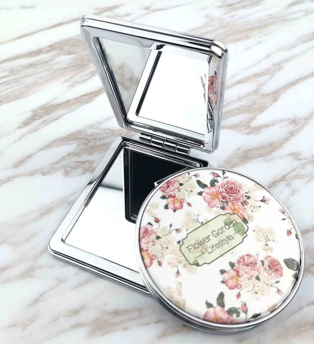Folding PU Travel Mirror