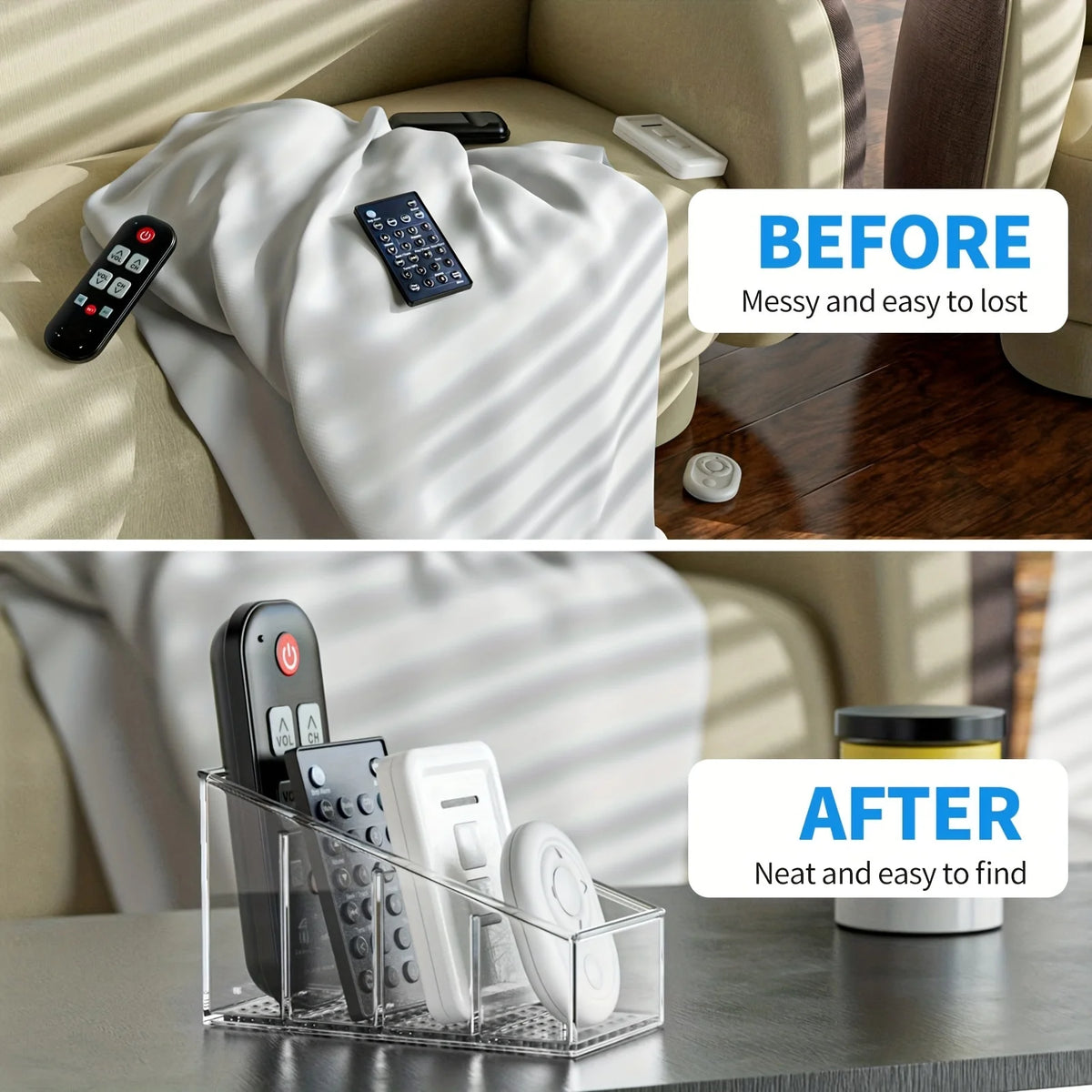 Clear Desktop Organiser — Four Compartments