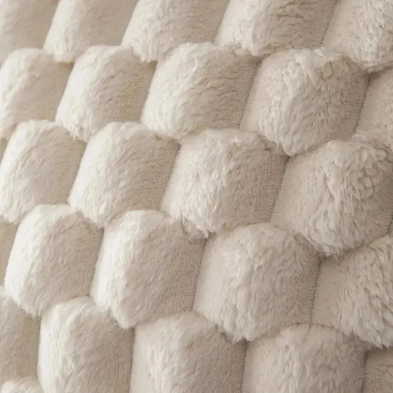 Grid Plush Cushion Cover