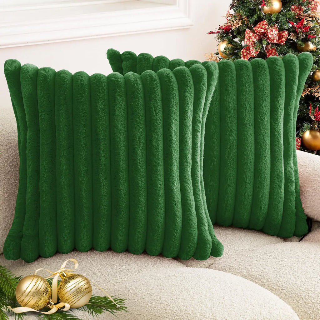 Ribbed Faux Fur Cushion Cover
