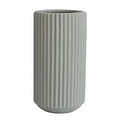 Sage Ribbed Ceramic Vase | 21 cm