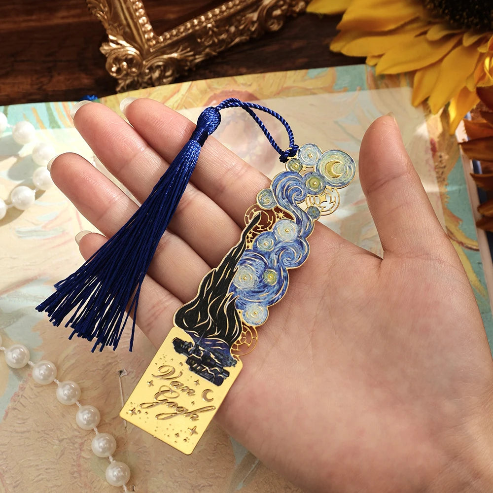 Artful Metal Bookmark with Tassel