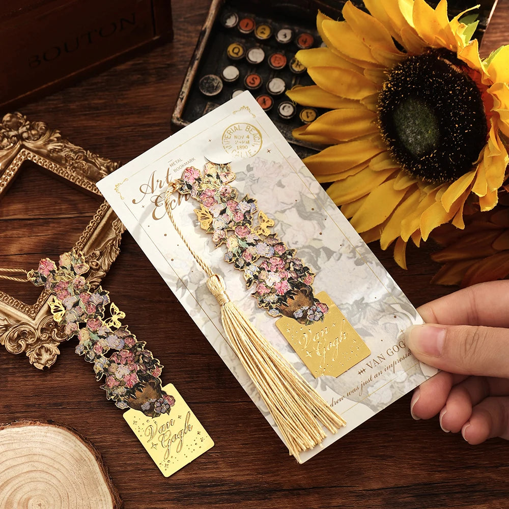 Artful Metal Bookmark with Tassel