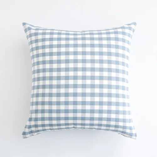 Sky Blue Check Cushion Cover