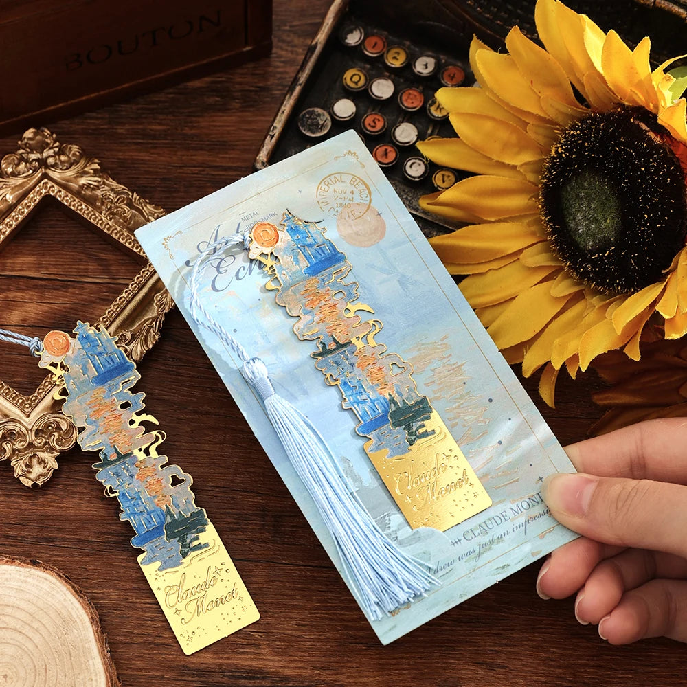 Artful Metal Bookmark with Tassel