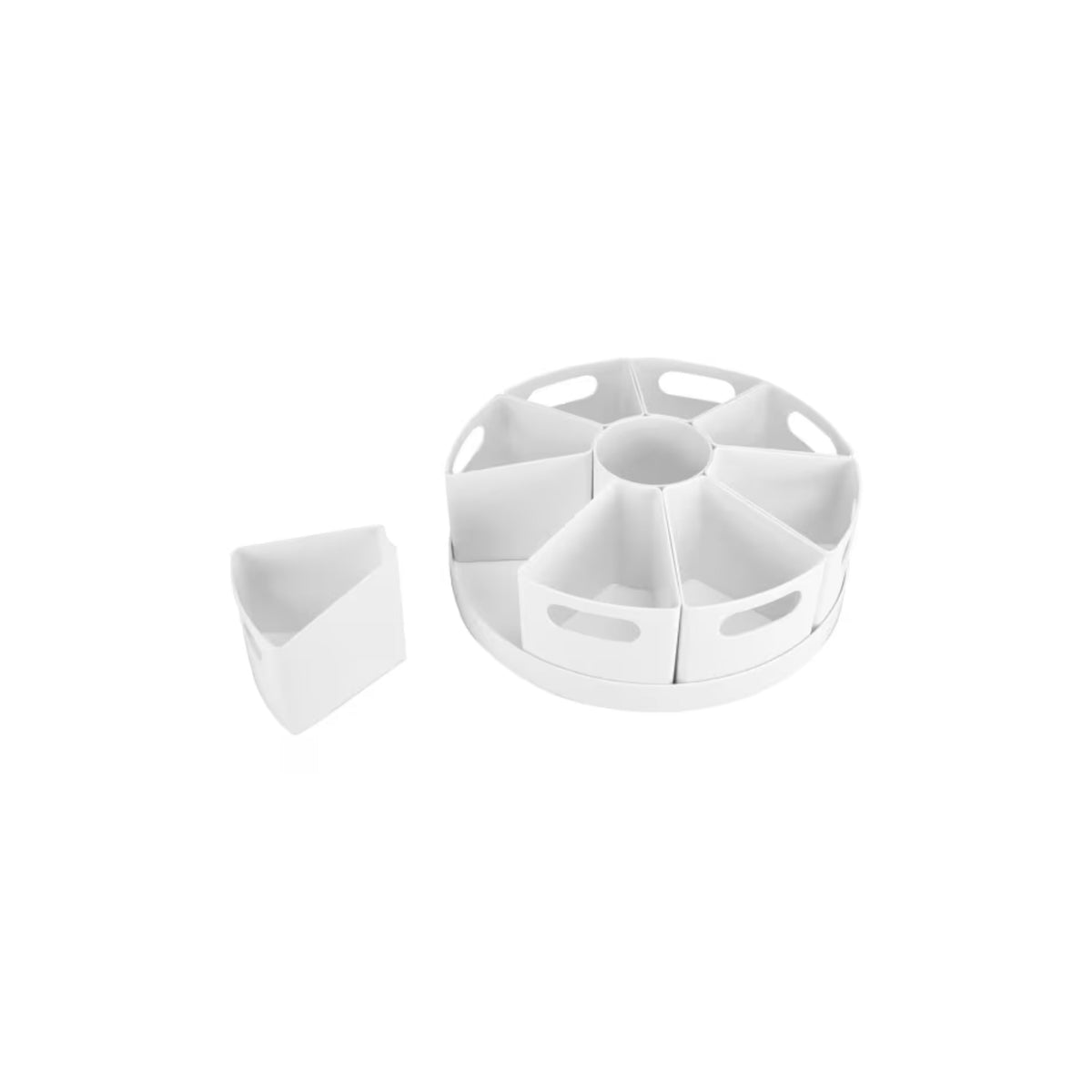 10-Piece Rotating Desk Organiser White