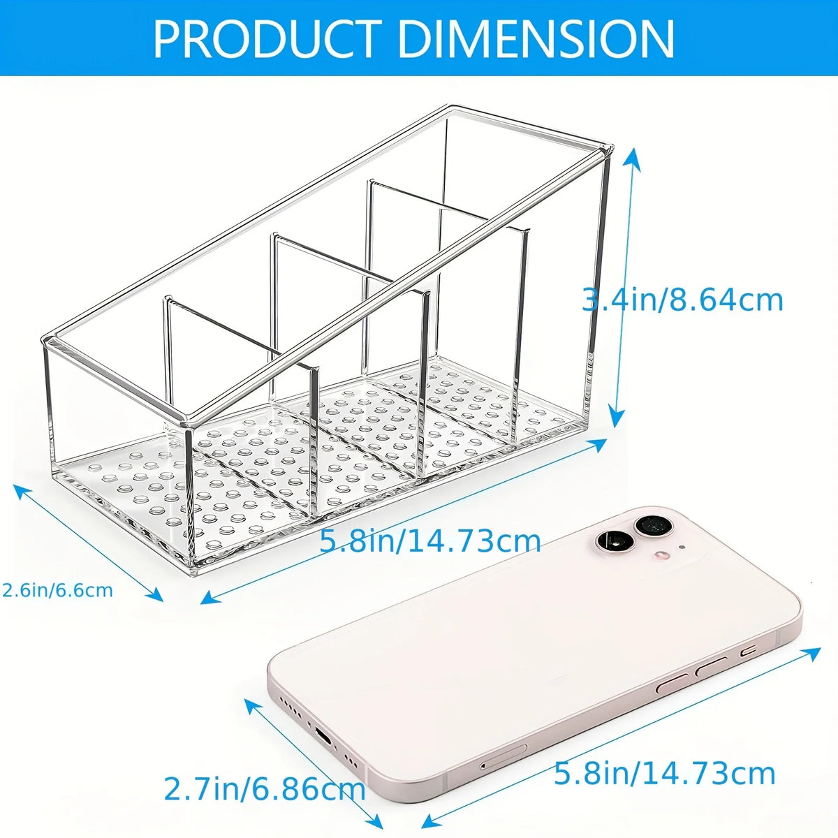 Clear Desktop Organiser — Four Compartments