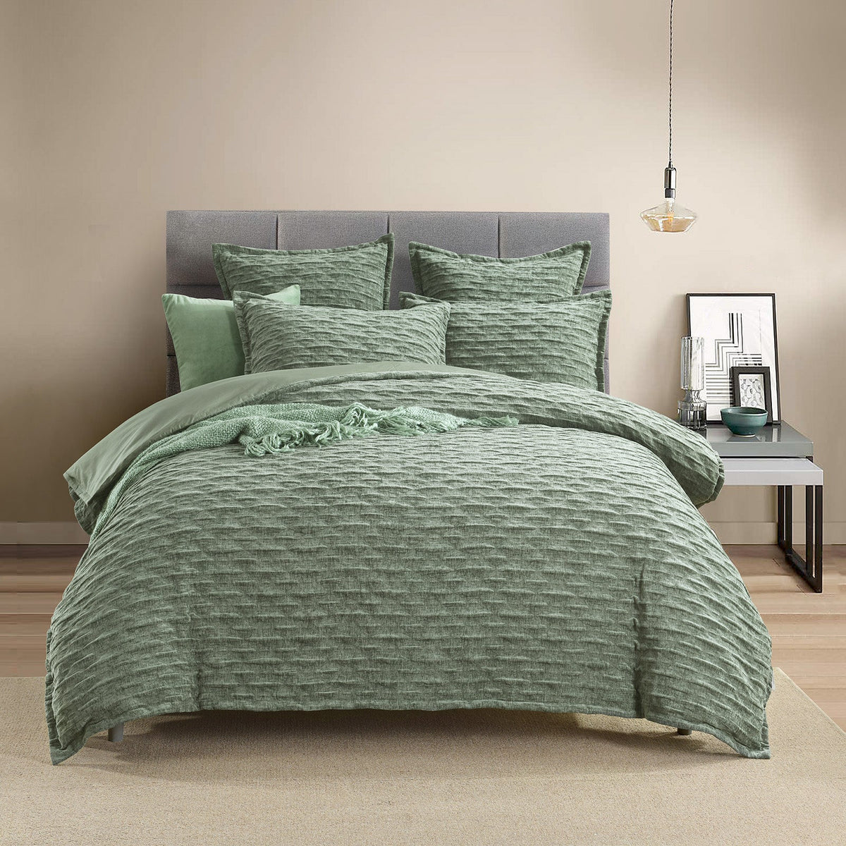 Harper Quilt Cover Set Jacquard Juniper