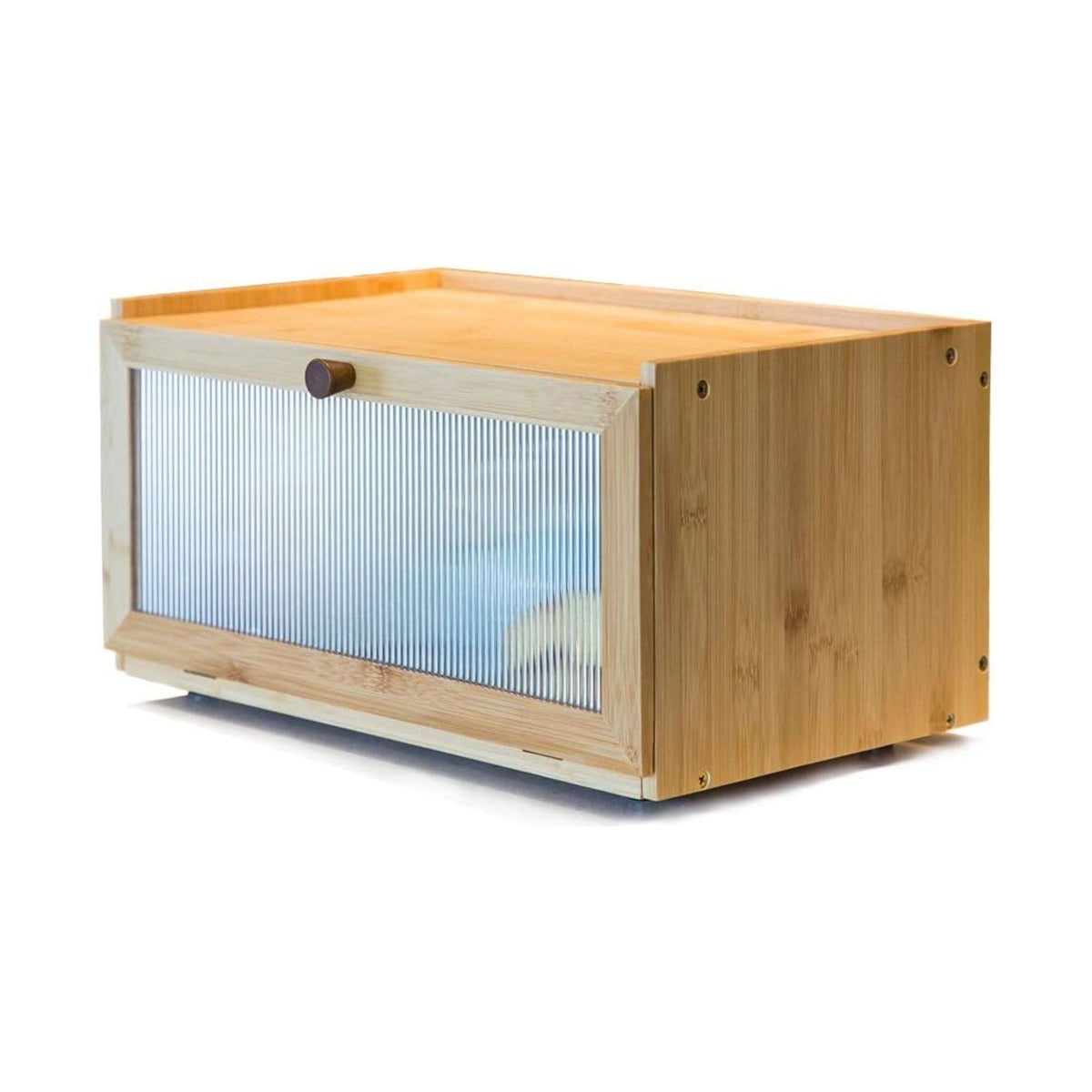 Bamboo Bread Box | Ribbed Window