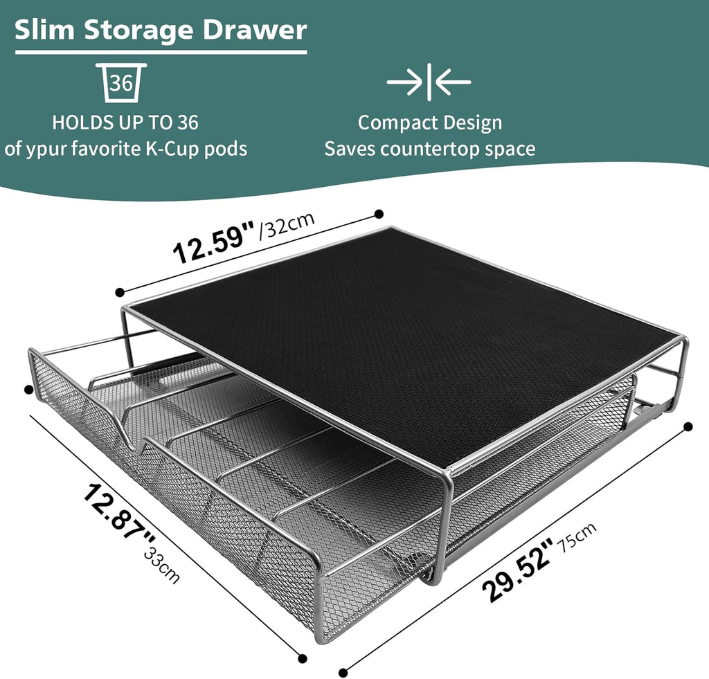 Coffee Pod Drawer for 36 K-Cups Storage Organiser