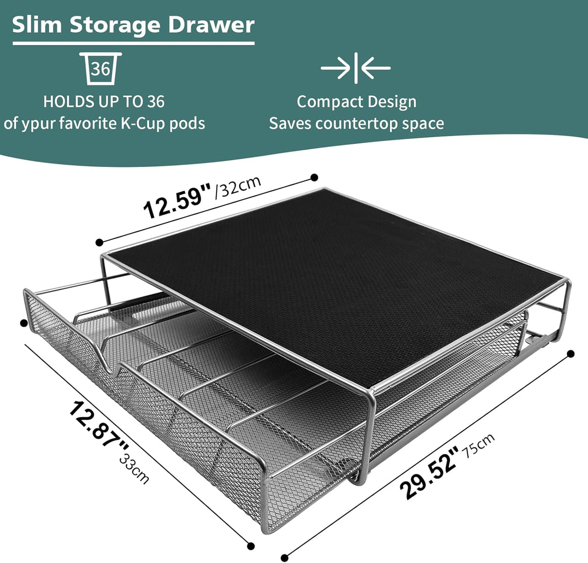 Coffee Pod Drawer for 36 K-Cups Storage Organiser