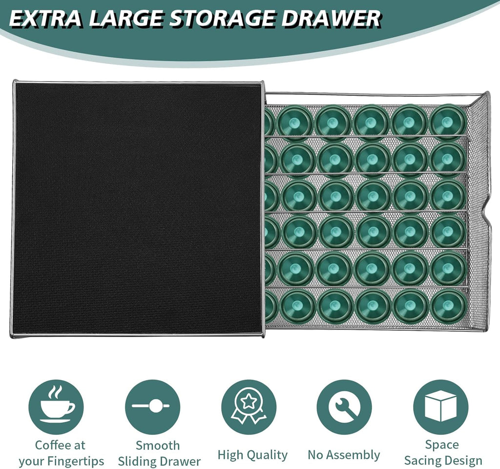 Coffee Pod Drawer for 36 K-Cups Storage Organiser