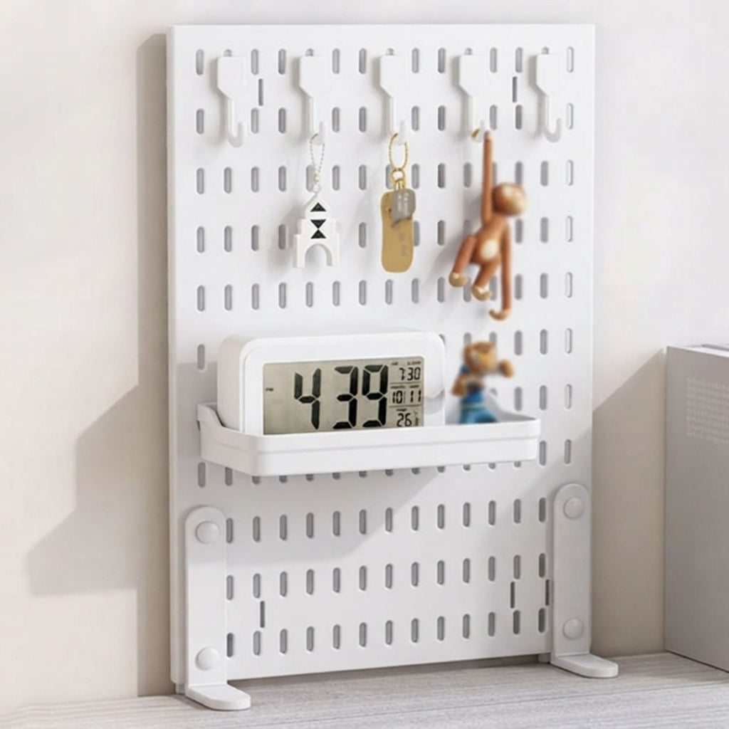 Clamp-On Desk Pegboard | White