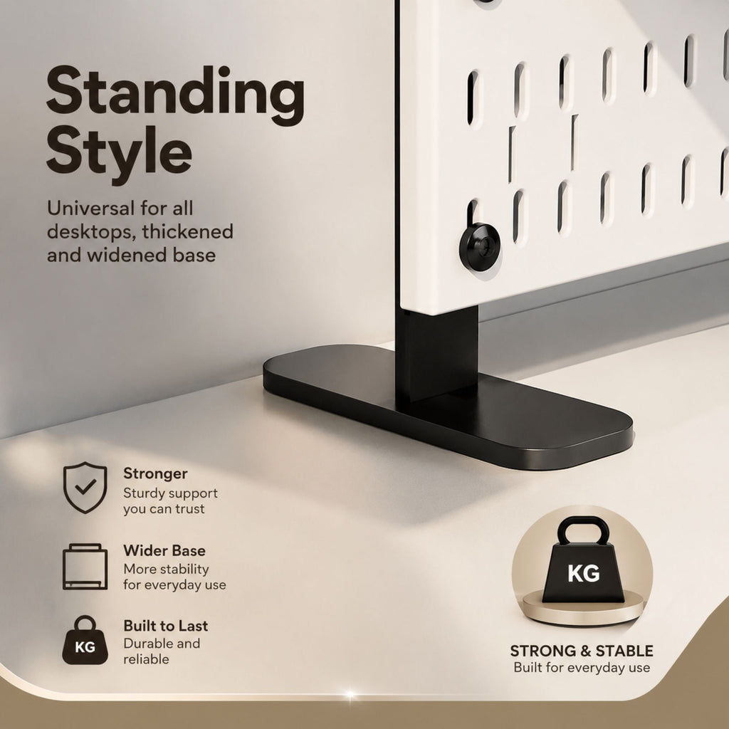 Clamp-On Desk Pegboard | White