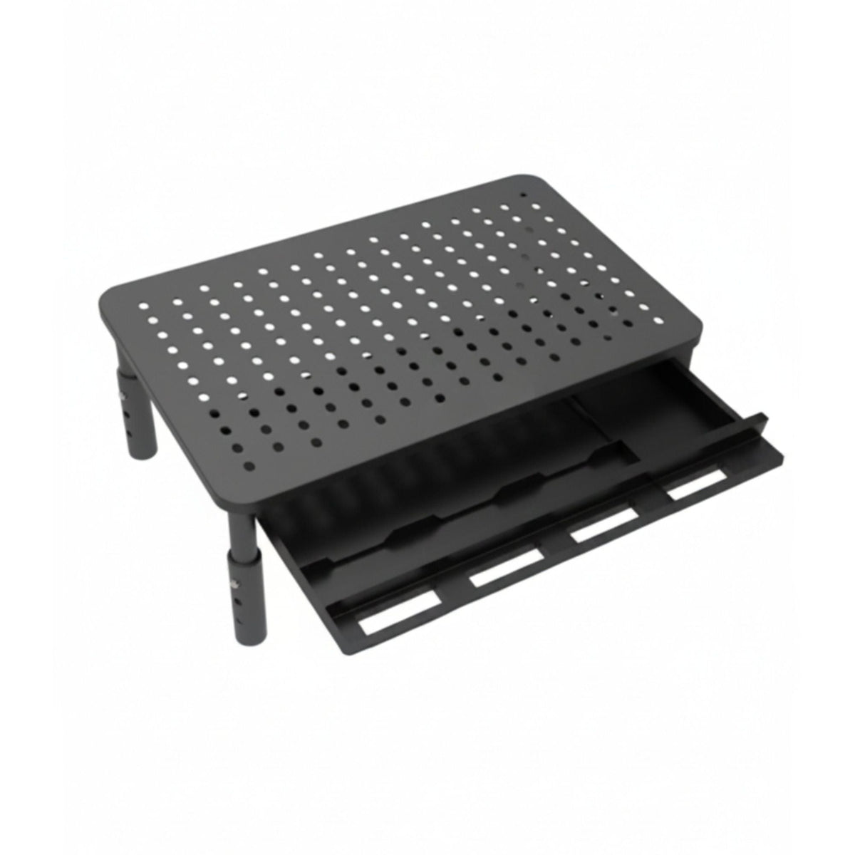 Metal Monitor Riser with Storage Drawer | Black