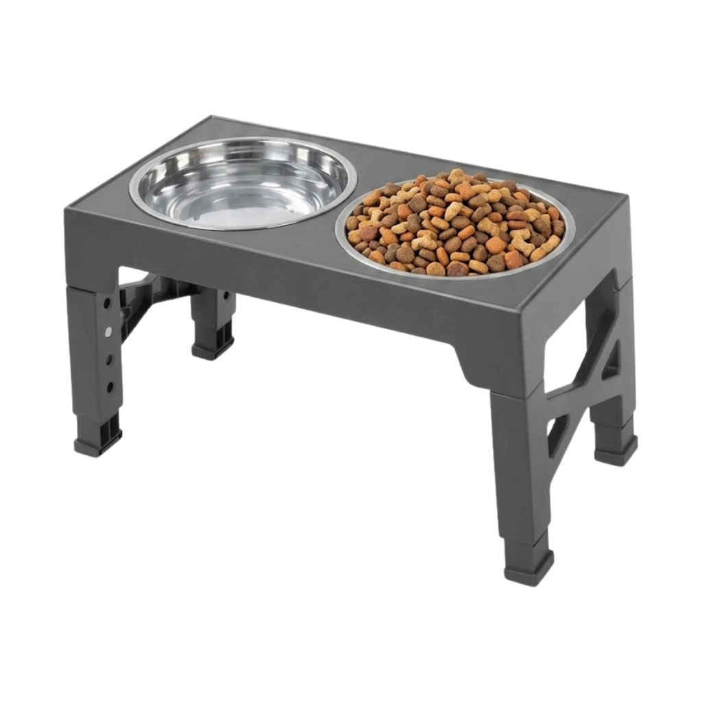 Adjustable Raised Pet Feeder | Two Stainless-Steel Bowls