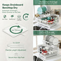 Two-Tier Dish Rack with Drainboard | White