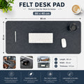 Charcoal Felt Desk Mat | 80 × 40 cm