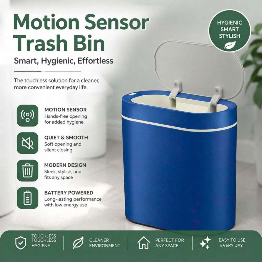 2-Pack Touchless Motion Sensor Trash Can - Blue