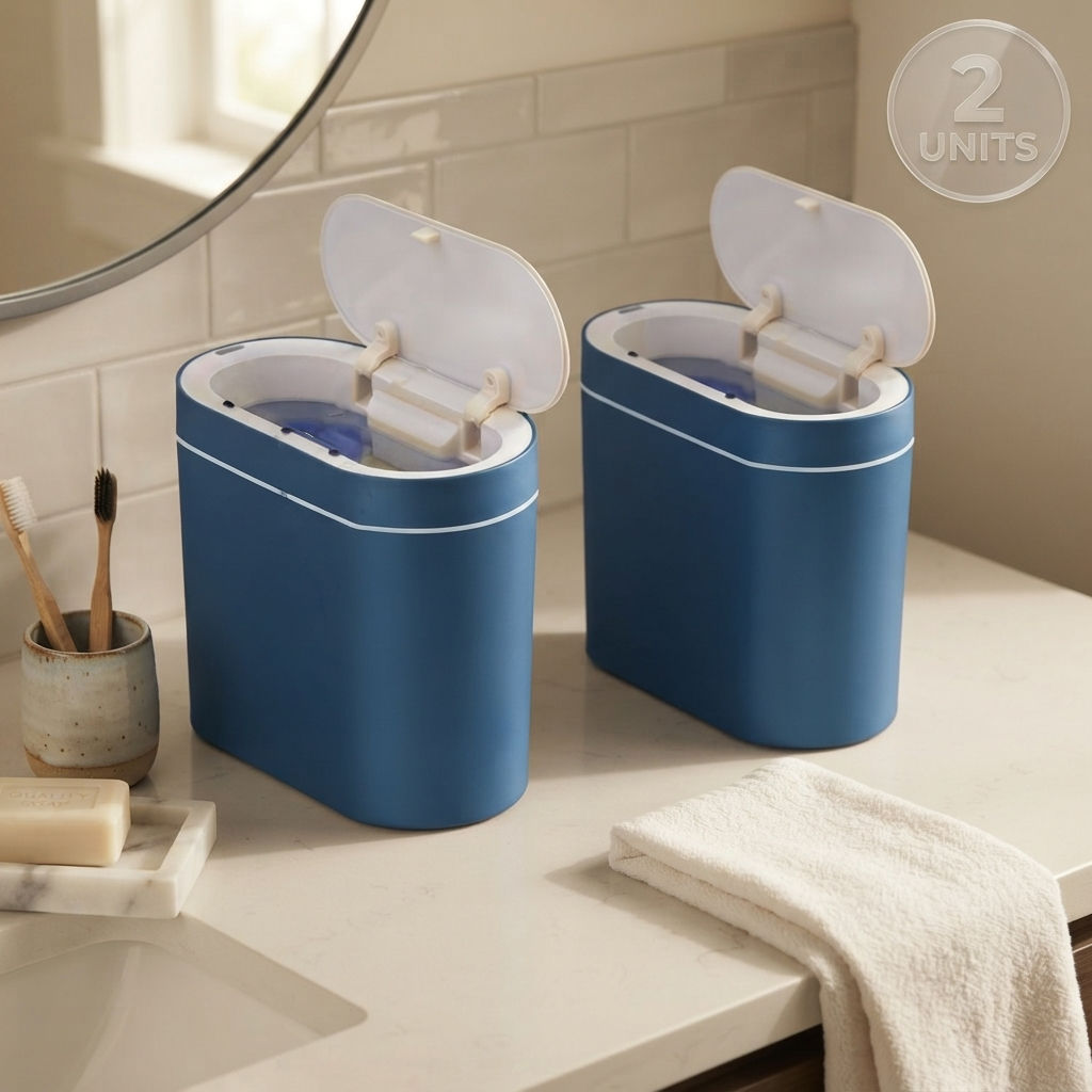 2-Pack Touchless Motion Sensor Trash Can - Blue