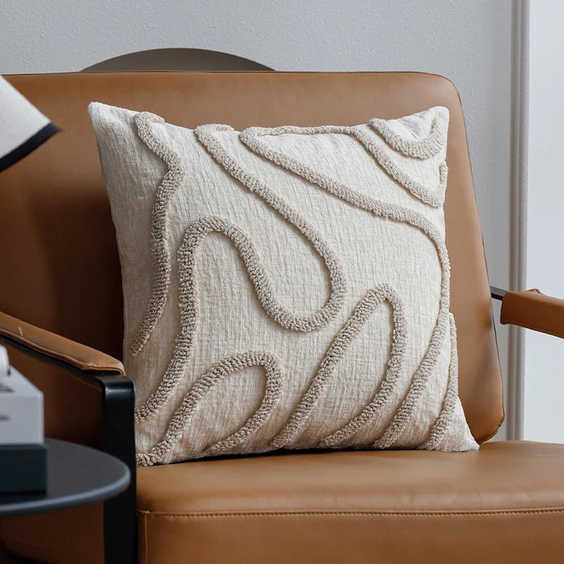 Geometric Chenille Cushion Cover