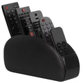 Black Leather-Look Desk Organiser — Five Compartments