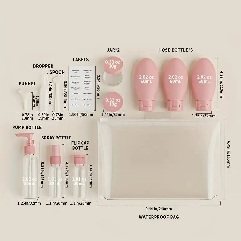 Travel Bottle Kit | 11 Pieces