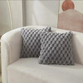 Grid Plush Cushion Cover