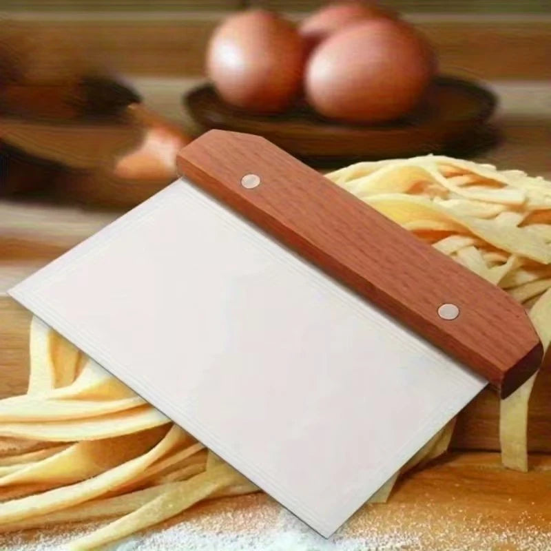 Timber-Handle Dough Scraper