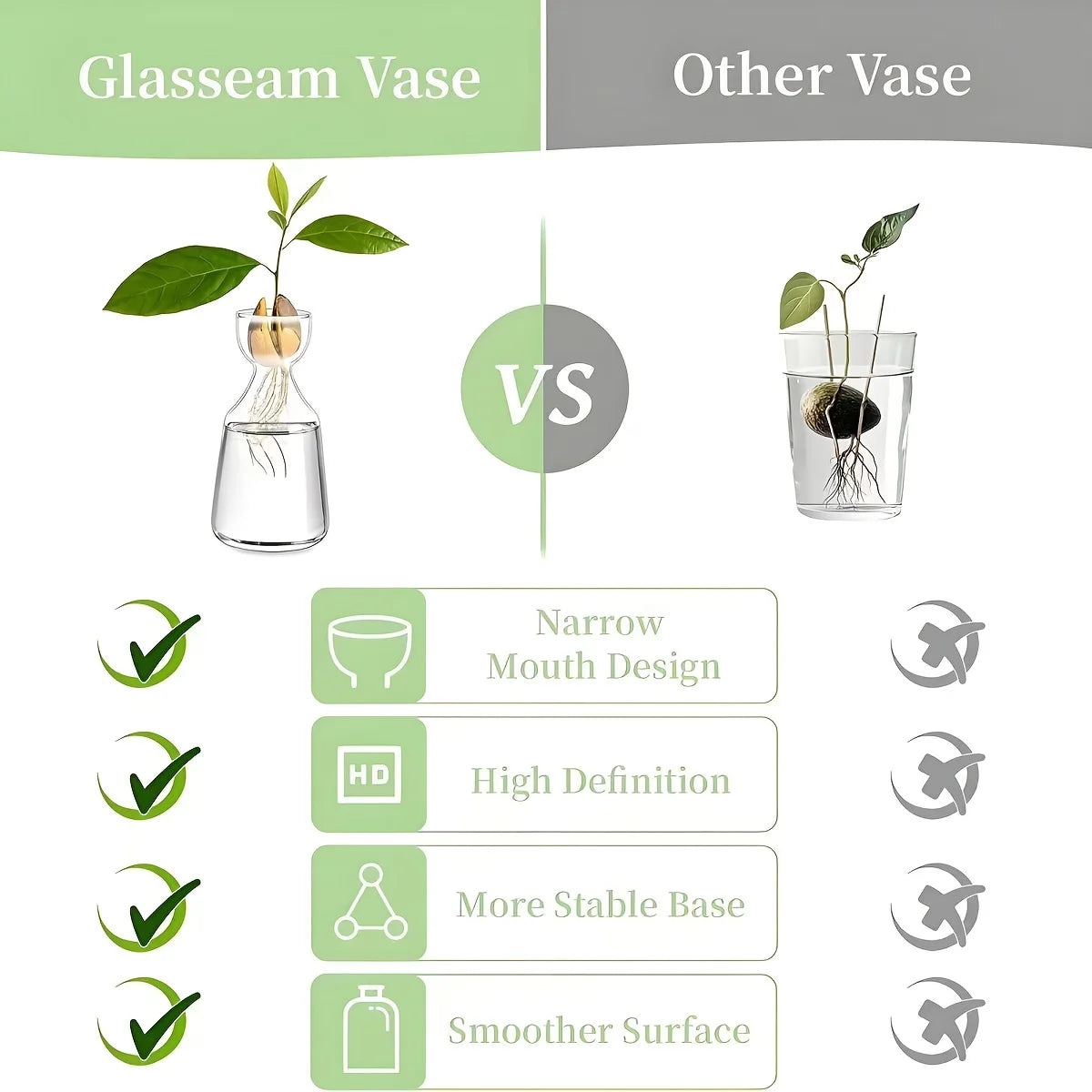 Glass Avocado Seed Vase