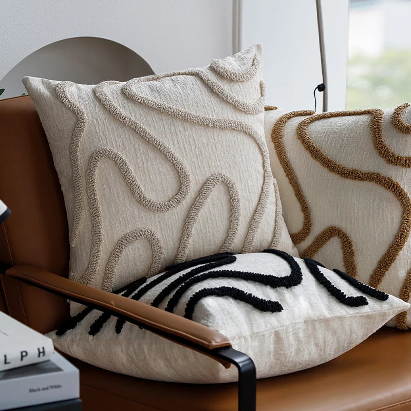 Geometric Chenille Cushion Cover