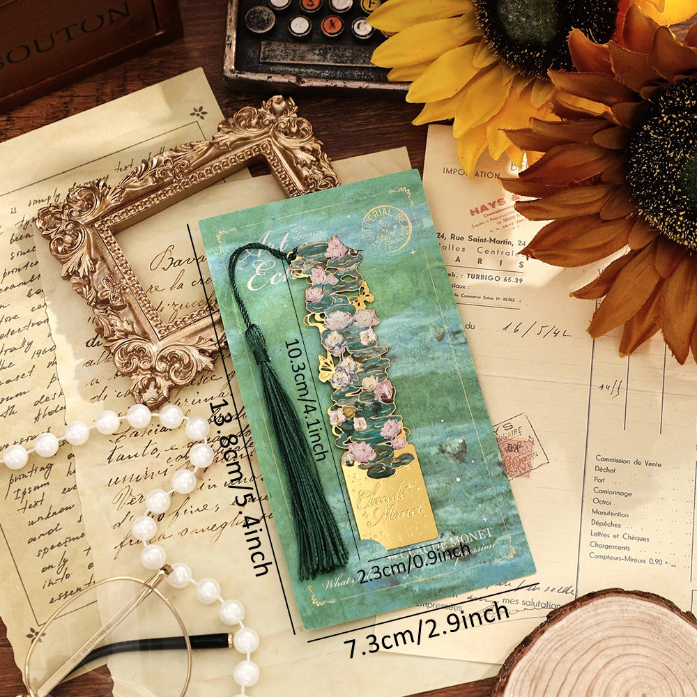 Artful Metal Bookmark with Tassel