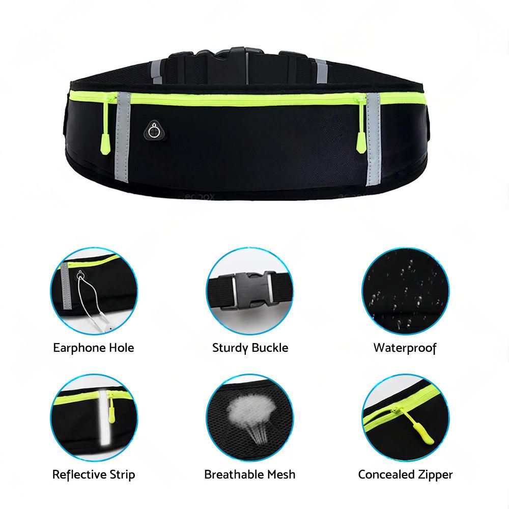 Reflective Running Belt | Phone & Key Pockets