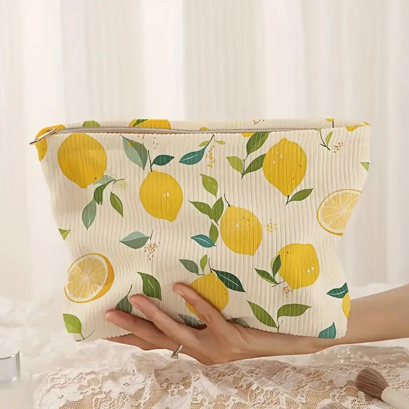 Citrus Corduroy Makeup Pouch
