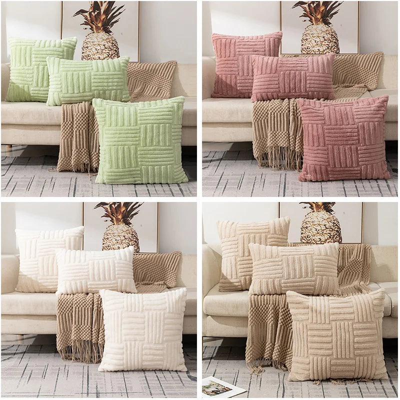 Boho Woven-Texture Cushion Cover