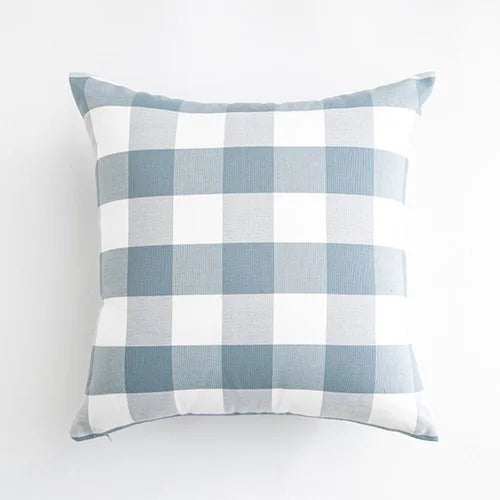 Sky Blue Check Cushion Cover