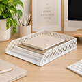 White Metal Desk Tray | Open Weave