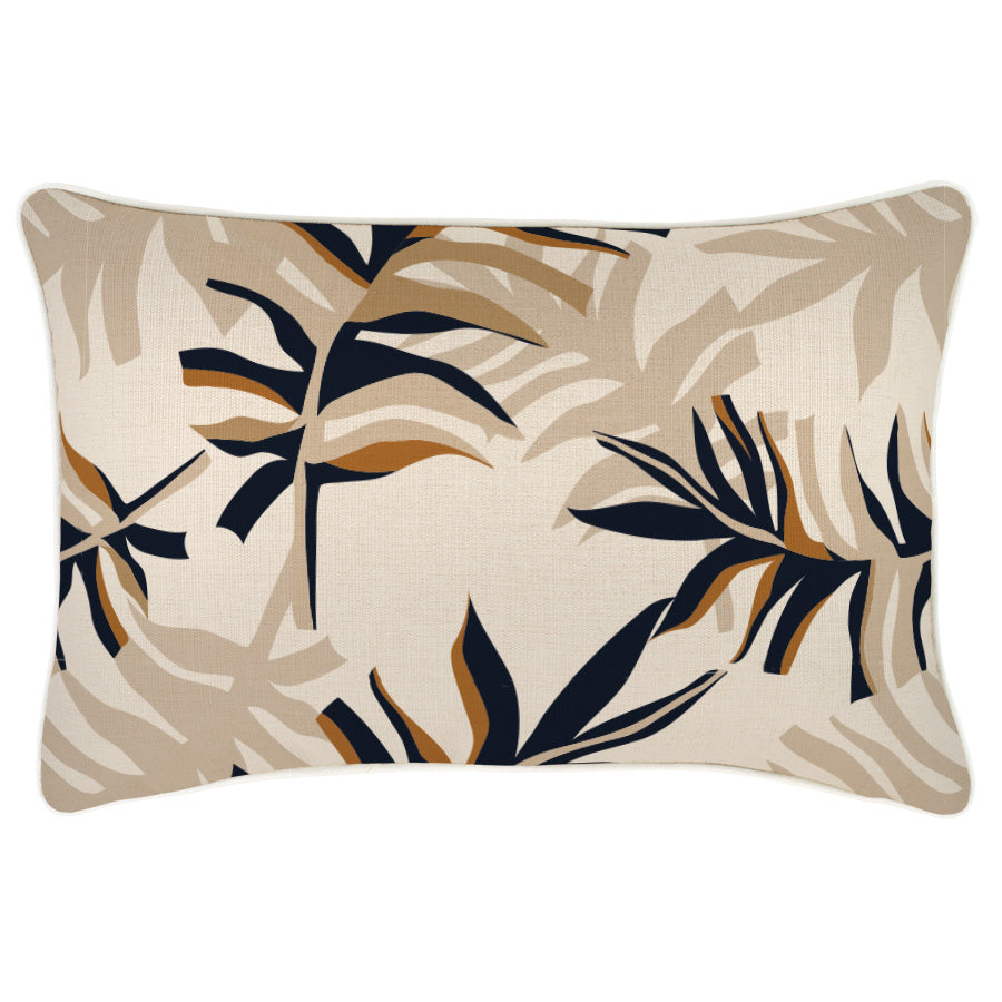 Alfresco Beige Piped Lumbar Cushion Cover | 35 × 50 cm