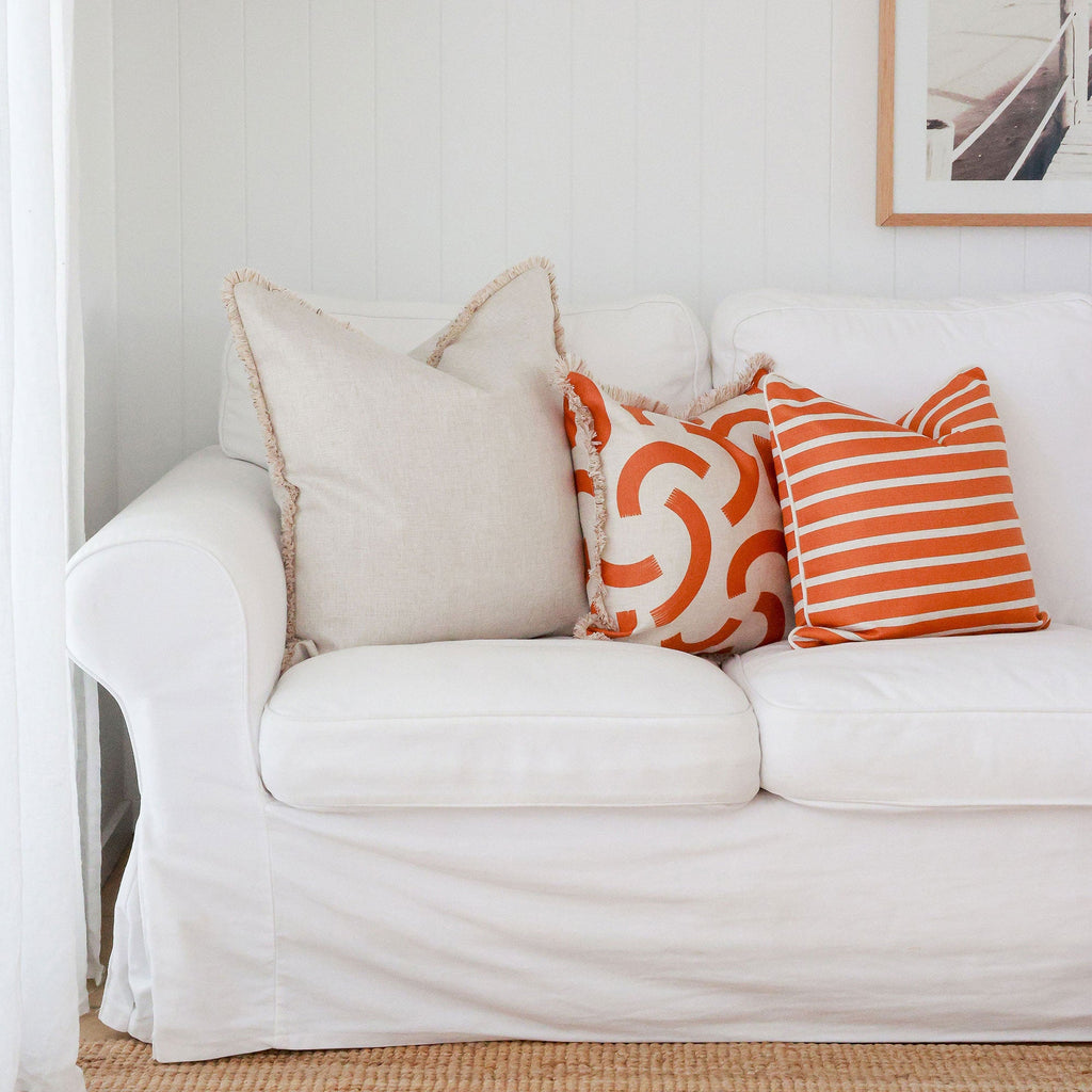 Muse Burnt Orange Fringed Cushion Cover | 45 × 45 cm