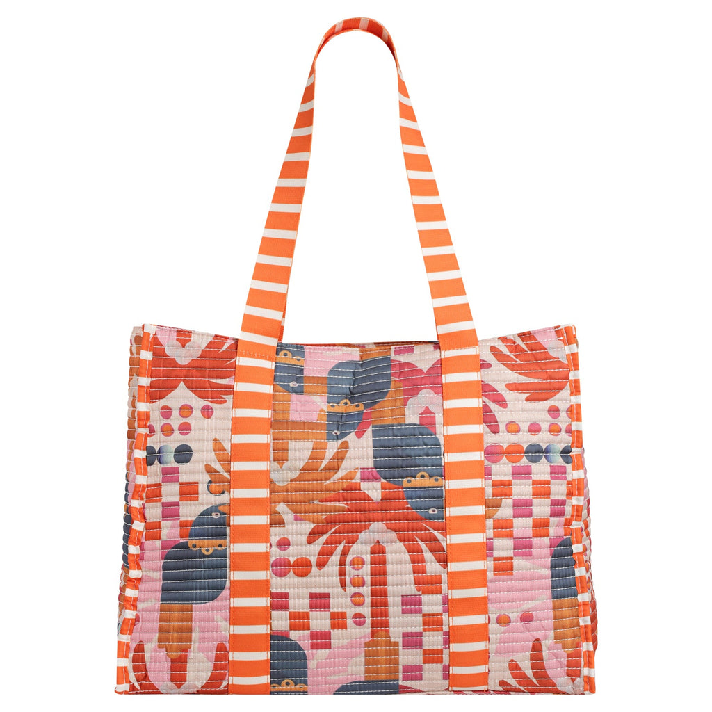 Bahamas Striped Beach Tote | Matching Pouch