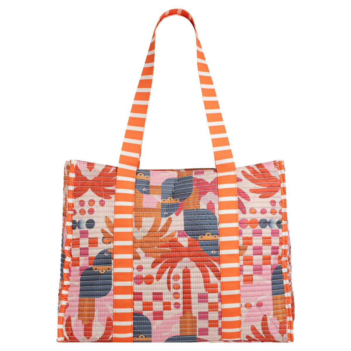 Bahamas Striped Beach Tote | Matching Pouch