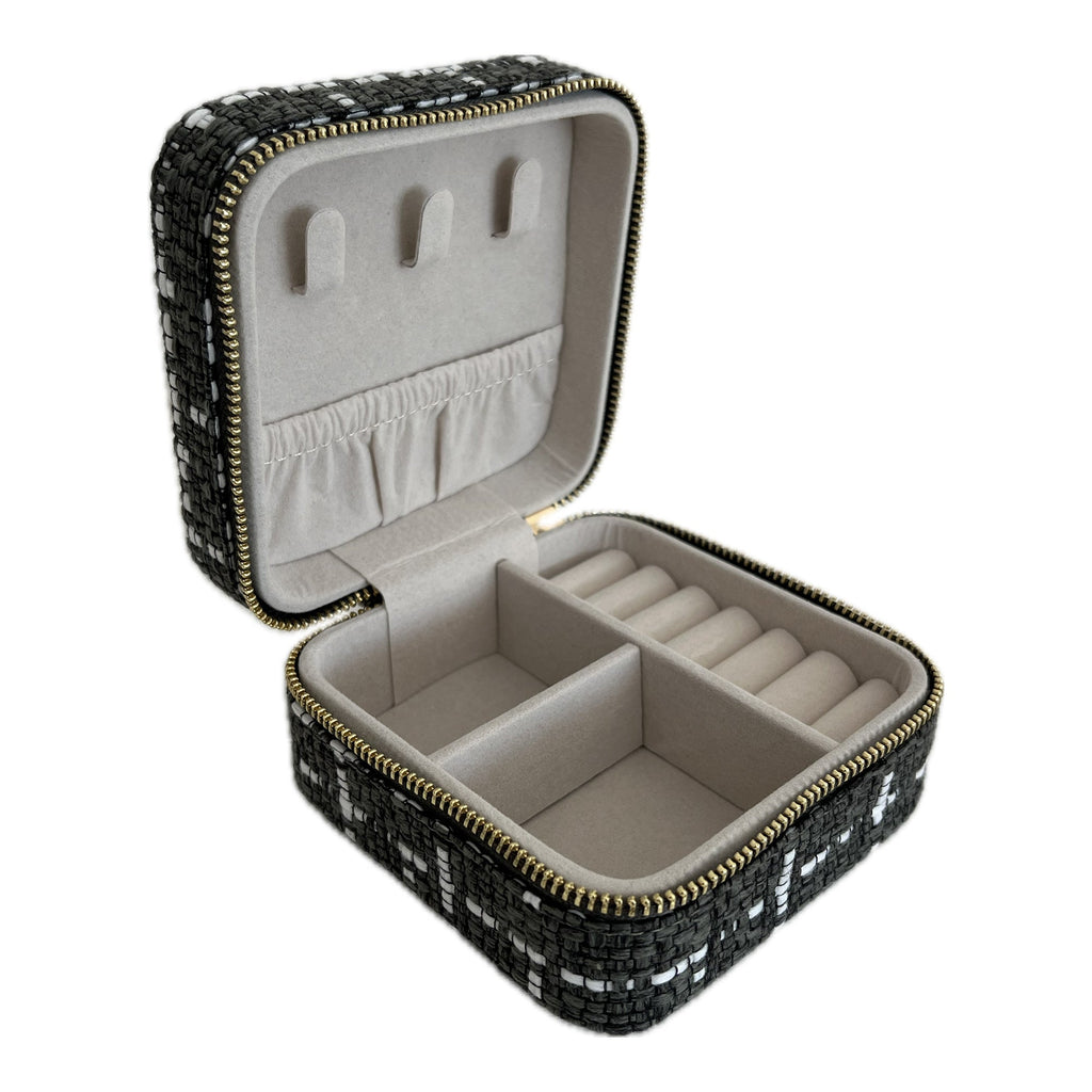 Tweed Travel Jewellery Case | Khaki